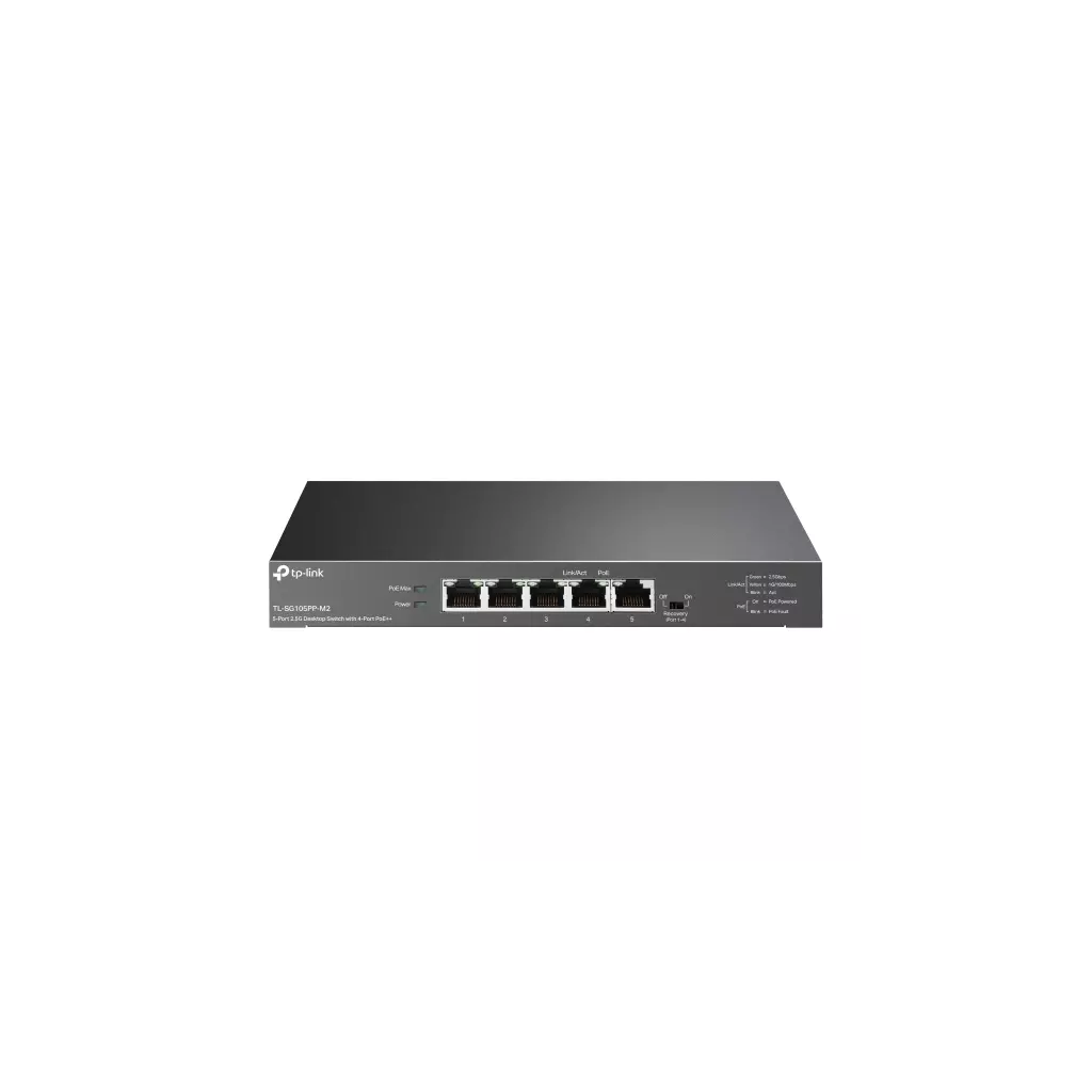 Obrázek produktu TP-Link TL-SG105PP-M2 5x2,5Gb (4xPOE++) Desktop Switch