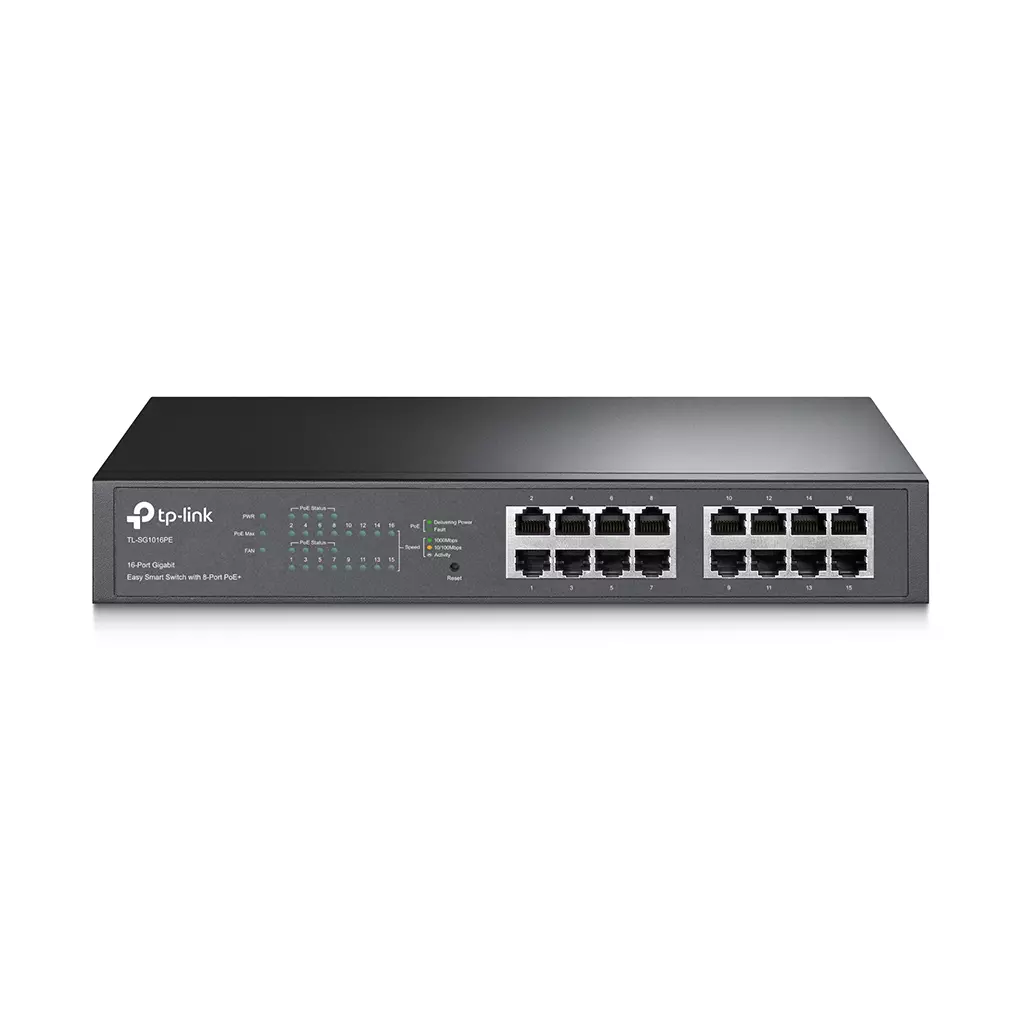 Obrázek produktu TP-Link TL-SG1016PE 16xGb,(8xPOE+) easy smart rack switch 150W