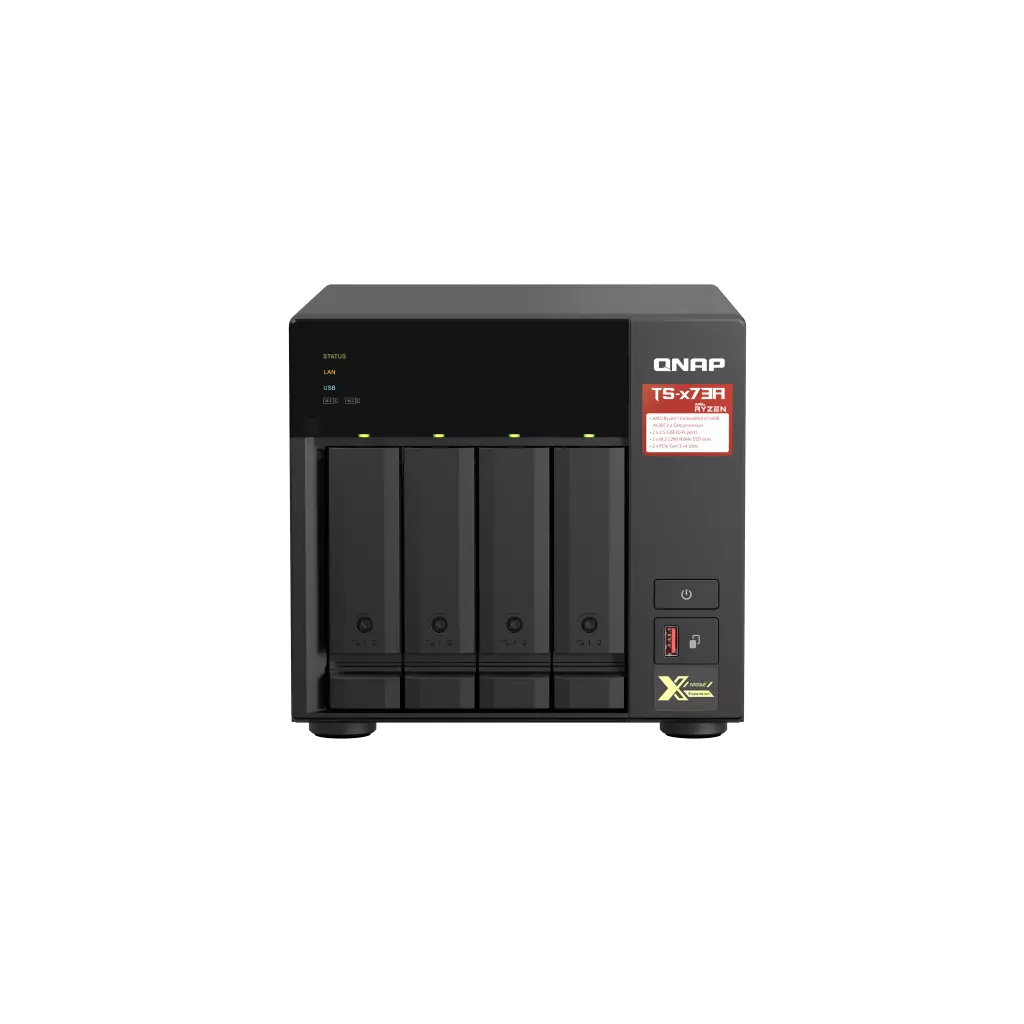 Obrázek produktu QNAP TS-473A-8G (Ryzen 2,2GHz / 8GB RAM / 4x SATA / 2x M.2 NVMe slot / 2x 2,5GbE / 2x PCIe / 4x USB)