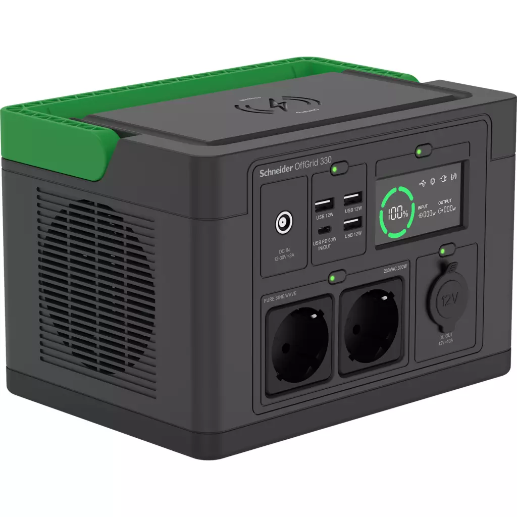 Obrázek produktu Schneider OffGrid Portable Power Station 330, 332Wh Lithium-ion, 2 Schuko, Sinewave