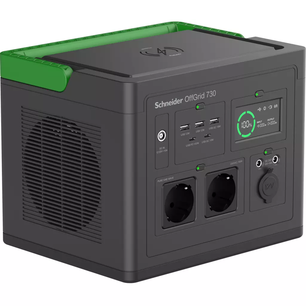 Obrázek produktu Schneider OffGrid Portable Power Station 730, 738Wh Lithium-ion, 2 Schuko, Sinewave