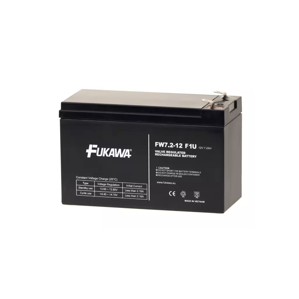 Obrázek produktu Akumulátor FUKAWA FW 7.2-12 F1U (12V 7,2Ah) faston 4,8mm