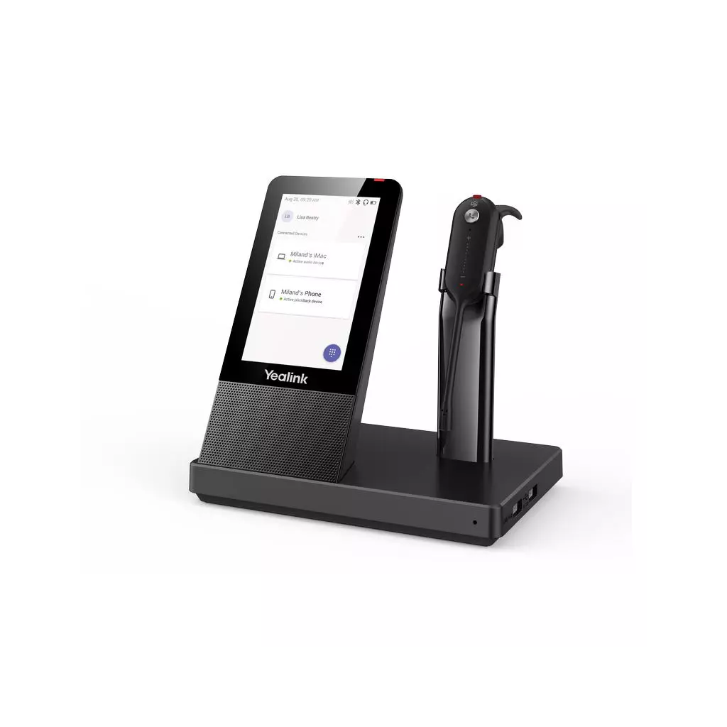 Obrázek produktu Yealink WH67 DECT základna s dotykovým LCD a s náhlavní soupravou do jednoho ucha pro Teams