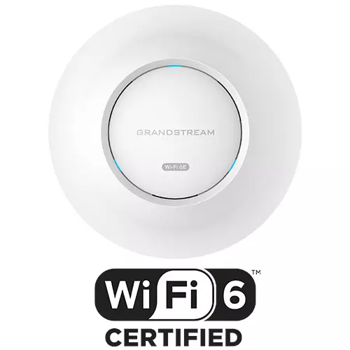 obrázek produktu Grandstream GWN7665 AP, Wi-Fi 6E, 802.11ax, Tri-Band 2x2:2 MU-MIMO DL/UL OFDMA, 384 klientů, 48 SSID