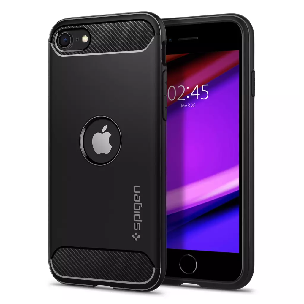 Obrázek produktu Ochranný kryt Spigen Rugged Armor pro Apple iPhone SE 2020 černý