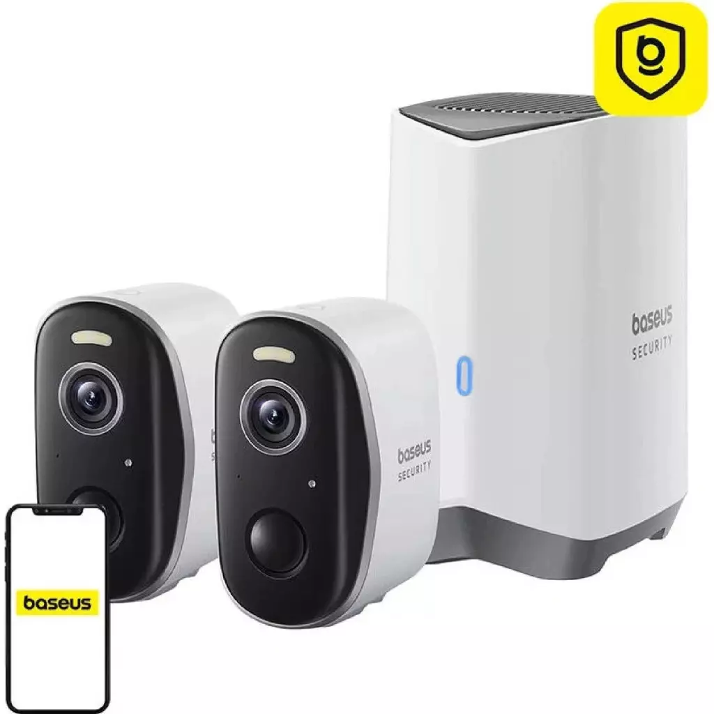 Obrázek produktu Baseus Venkovní kamera Security N1 Plus 2K (sada 2ks+centrální stanice) bílá