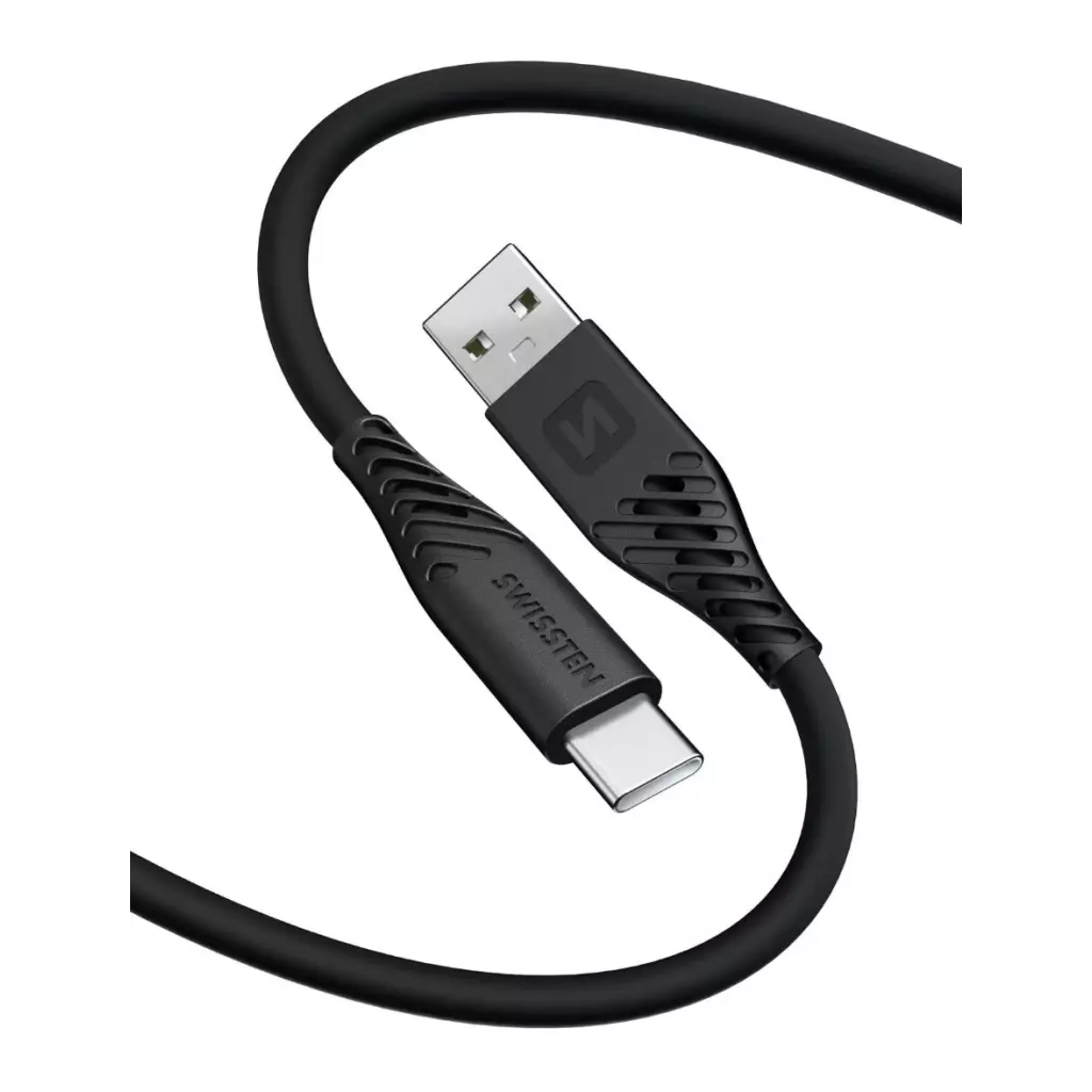 Obrázek produktu DATOVÝ KABEL SWISSTEN SOFT SILICONE USB / USB-C 1,5 M 60W ČERNÝ