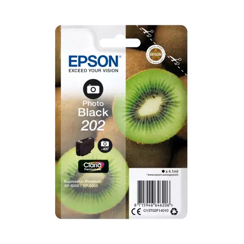 obrázek produktu EPSON ink Fotočerná 202 Premium - singlepack, 4,1ml, 400s, standard
