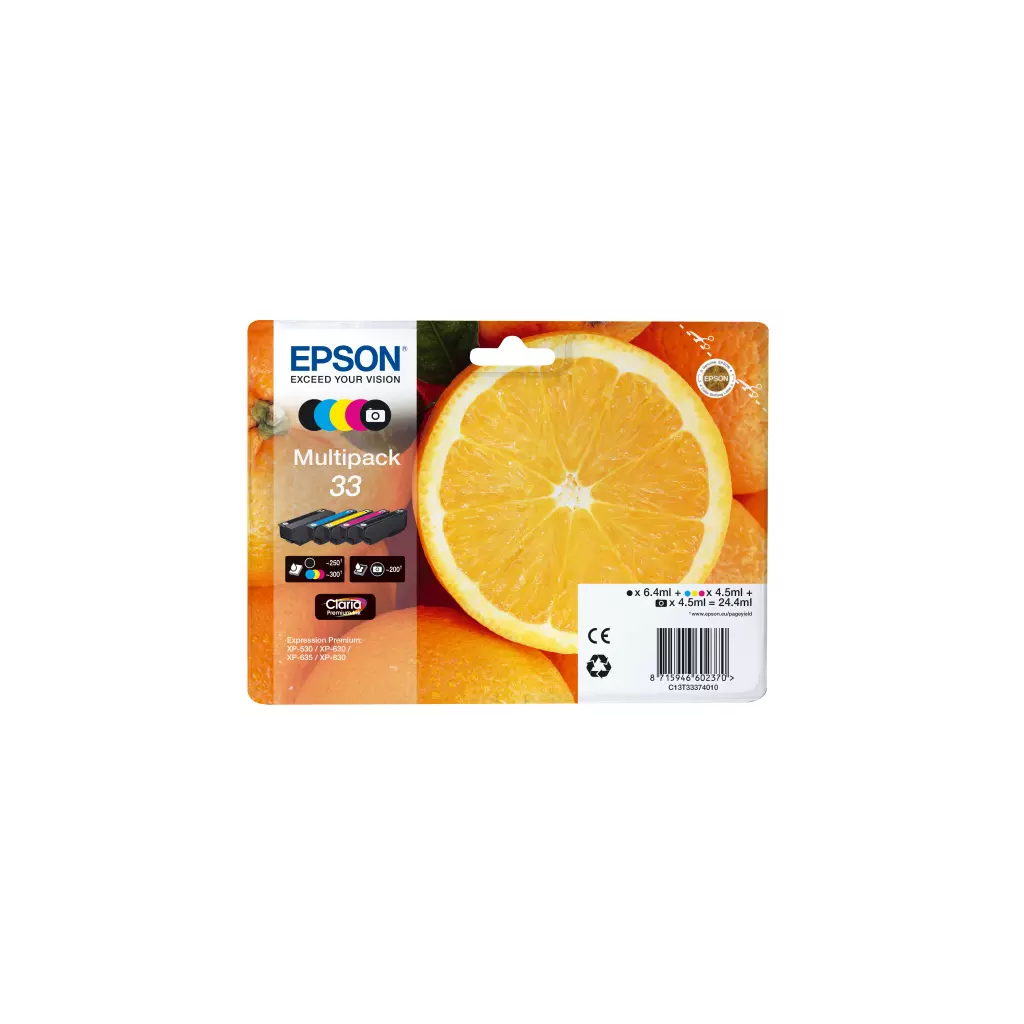 Obrázek produktu EPSON Multipack 5-colours 33 Claria Premium Ink