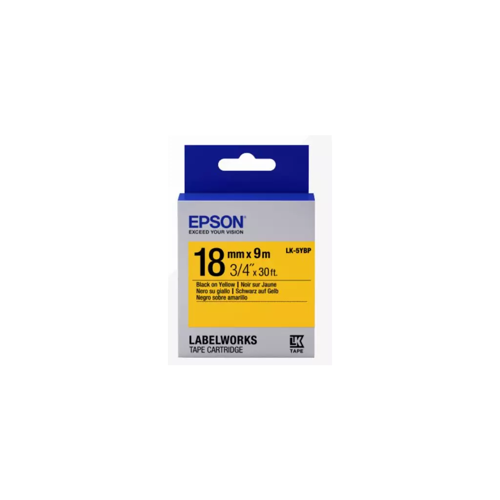 Obrázek produktu Epson Label Cartridge Pastel LK-5YBP Black/Yellow 18mm (9m)