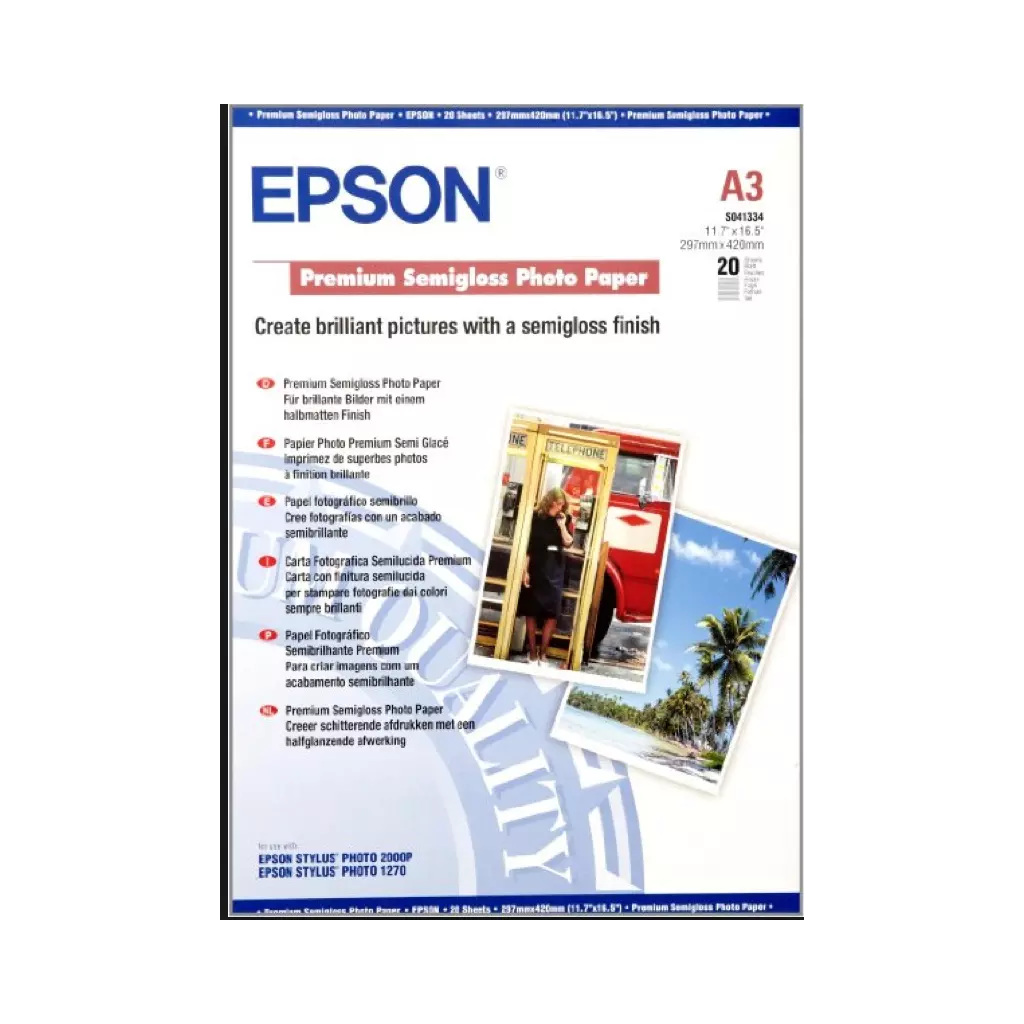 Obrázek produktu EPSON A3, Premium Semigloss Photo Paper (20 listů)