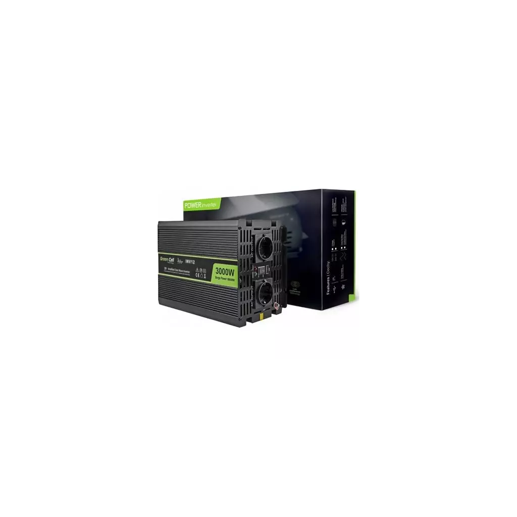 Obrázek produktu Green Cell Power Inverter měnič napětí z 12V na 230V, 3000W/6000W, modifikovaná sinusoida