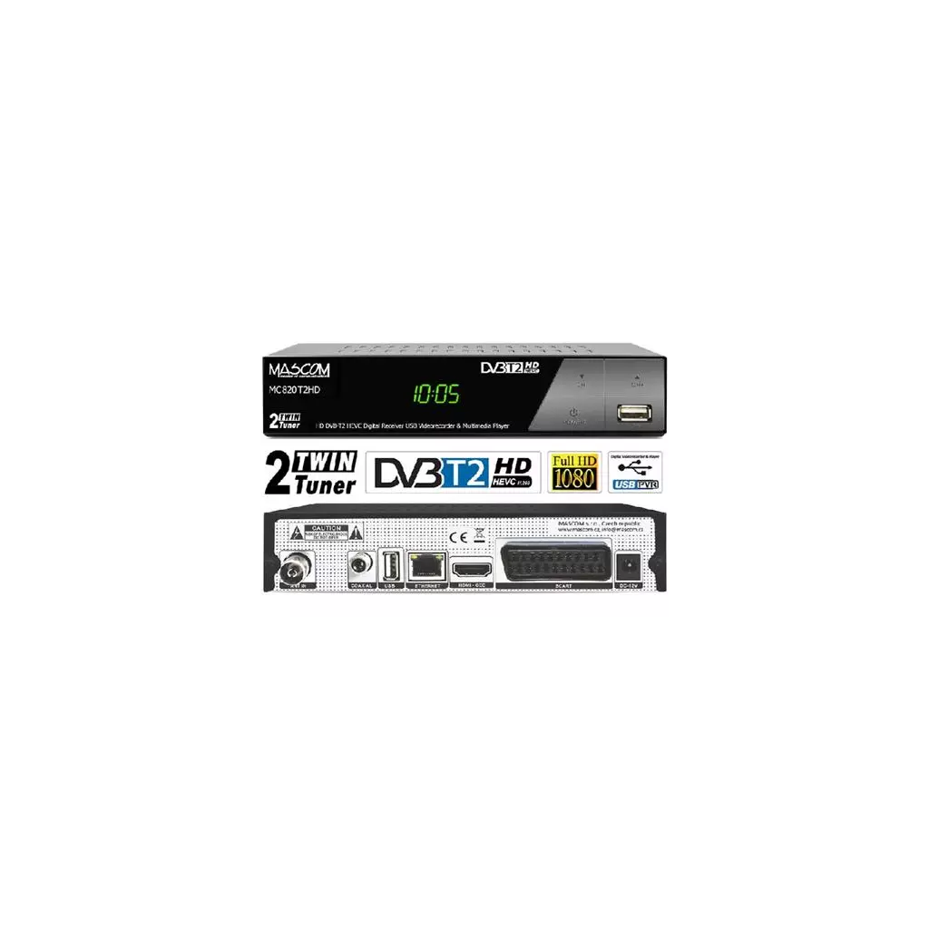 Obrázek produktu Mascom MC820T2HD, DVB-T2, TwinTuner