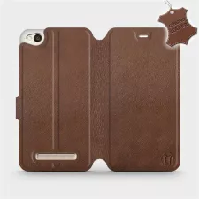 obrázek produktu Luxusní flip pouzdro na mobil Xiaomi Redmi 4A - Hnědé - kožené - L_BRS Brown Leather