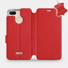 obrázek produktu Luxusní flip pouzdro na mobil Xiaomi Redmi 6 - Červené - kožené -  L_RDS Red Leather