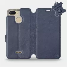 obrázek produktu Luxusní flip pouzdro na mobil Xiaomi Redmi 6 - Modré - kožené -  L_NBS Blue Leather