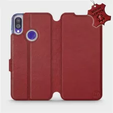 obrázek produktu Luxusní flip pouzdro na mobil Xiaomi Redmi Note 7 - Tmavě červené - kožené -  L_DRS Dark Red Leather