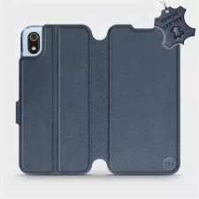 obrázek produktu Luxusní flip pouzdro na mobil Xiaomi Redmi 7A - Modré - kožené -  L_NBS Blue Leather