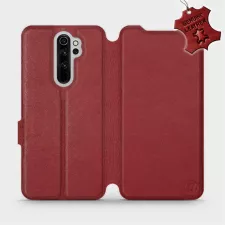 obrázek produktu Luxusní flip pouzdro na mobil Xiaomi Redmi Note 8 Pro - Tmavě červené - kožené -  L_DRS Dark Red Leather