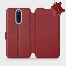 obrázek produktu Luxusní flip pouzdro na mobil Xiaomi Redmi 8 - Tmavě červené - kožené -  L_DRS Dark Red Leather