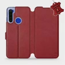 obrázek produktu Luxusní flip pouzdro na mobil Xiaomi Redmi Note 8T - Tmavě červené - kožené -  L_DRS Dark Red Leather