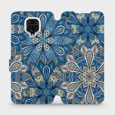 obrázek produktu Flipové pouzdro na mobil Xiaomi Redmi Note 9 Pro - V108P Modré mandala květy