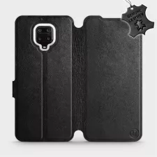 obrázek produktu Luxusní flip pouzdro na mobil Xiaomi Redmi Note 9 Pro - Černé - kožené - L_BLS Black Leather