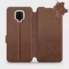 obrázek produktu Luxusní flip pouzdro na mobil Xiaomi Redmi Note 9 Pro - Hnědé - kožené - L_BRS Brown Leather