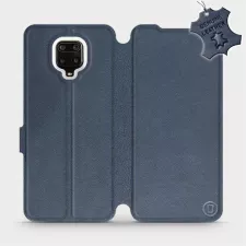 obrázek produktu Luxusní flip pouzdro na mobil Xiaomi Redmi Note 9 Pro - Modré - kožené -  L_NBS Blue Leather