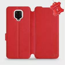 obrázek produktu Luxusní flip pouzdro na mobil Xiaomi Redmi Note 9 Pro - Červené - kožené -  L_RDS Red Leather