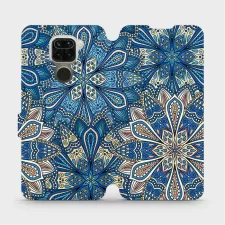 obrázek produktu Flipové pouzdro na mobil Xiaomi Redmi Note 9 - V108P Modré mandala květy