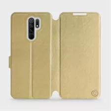 obrázek produktu Flipové pouzdro na mobil Xiaomi Redmi 9 v provedení C_GOS Gold&Gray s šedým vnitřkem