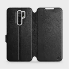 obrázek produktu Luxusní flip pouzdro na mobil Xiaomi Redmi 9 - Černé - kožené - L_BLS Black Leather