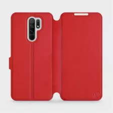 obrázek produktu Luxusní flip pouzdro na mobil Xiaomi Redmi 9 - Červené - kožené -  L_RDS Red Leather