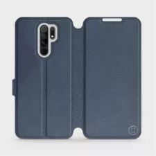 obrázek produktu Luxusní flip pouzdro na mobil Xiaomi Redmi 9 - Modré - kožené -  L_NBS Blue Leather