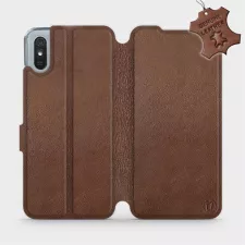 obrázek produktu Flipové pouzdro na mobil Xiaomi Redmi 9A / 9AT - Hnědé - kožené - L_BRS Brown Leather