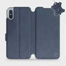 obrázek produktu Flipové pouzdro na mobil Xiaomi Redmi 9A / 9AT - Modré - kožené -  L_NBS Blue Leather