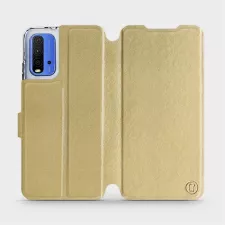 obrázek produktu Flipové pouzdro na mobil Xiaomi Redmi 9T v provedení C_GOS Gold&Gray s šedým vnitřkem