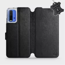 obrázek produktu Luxusní flip pouzdro na mobil Xiaomi Redmi 9T / Poco M3 - Černé - kožené - L_BLS Black Leather