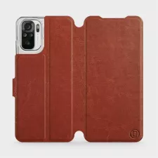 obrázek produktu Flipové pouzdro na mobil Xiaomi Redmi Note 10 v provedení C_BRS Brown&Gray s šedým vnitřkem