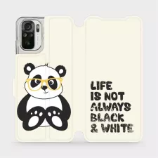 obrázek produktu Flipové pouzdro na mobil Xiaomi Redmi Note 10 - M041S Panda - life is not always black and white