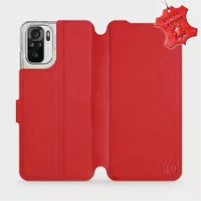 obrázek produktu Luxusní kožené flip pouzdro Xiaomi Redmi Note 10 - Červené - L_RDS Red Leather