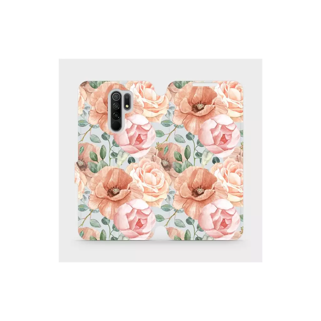 Obrázek produktu Flipové pouzdro na mobil Xiaomi Redmi 9 - MP02S Pastelové květy