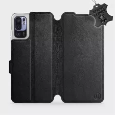 obrázek produktu Luxusní kožené flip pouzdro na mobil Xiaomi Redmi Note 10 5G - Černé - L_BLS Black Leather