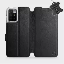 obrázek produktu Luxusní kožené flip pouzdro na mobil Xiaomi Redmi 10 - Černé - L_BLS Black Leather