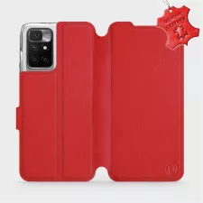 obrázek produktu Luxusní kožené flip pouzdro na mobil Xiaomi Redmi 10 - Červené - L_RDS Red Leather