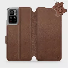 obrázek produktu Luxusní kožené flip pouzdro na mobil Xiaomi Redmi Note 11S 5G / Xiaomi POCO M4 Pro 5G - Hnědé - L_BRS Brown Leather