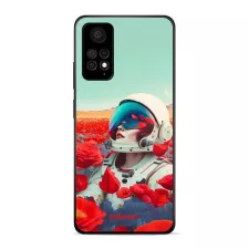 obrázek produktu Prémiový lesklý kryt Glossy na mobil Xiaomi Redmi Note 11 Pro - G001G Astronautka v květech