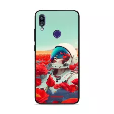 obrázek produktu Prémiový lesklý kryt Glossy na mobil Xiaomi Redmi 7 - G001G Astronautka v květech