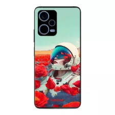 obrázek produktu Prémiový lesklý kryt Glossy na mobil Xiaomi Redmi Note 12 Pro+ 5G - G001G Astronautka v květech